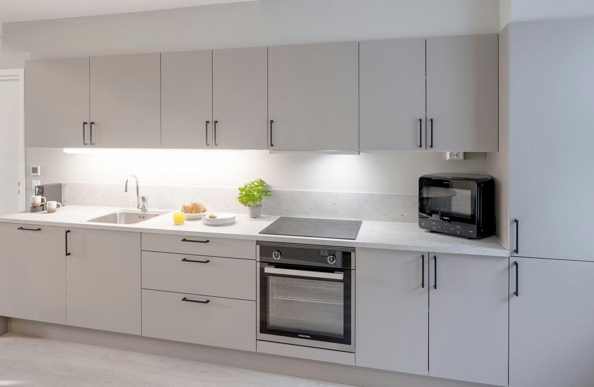 Photo: Kitchen of premium two-bedroom apartment at Hinna location.