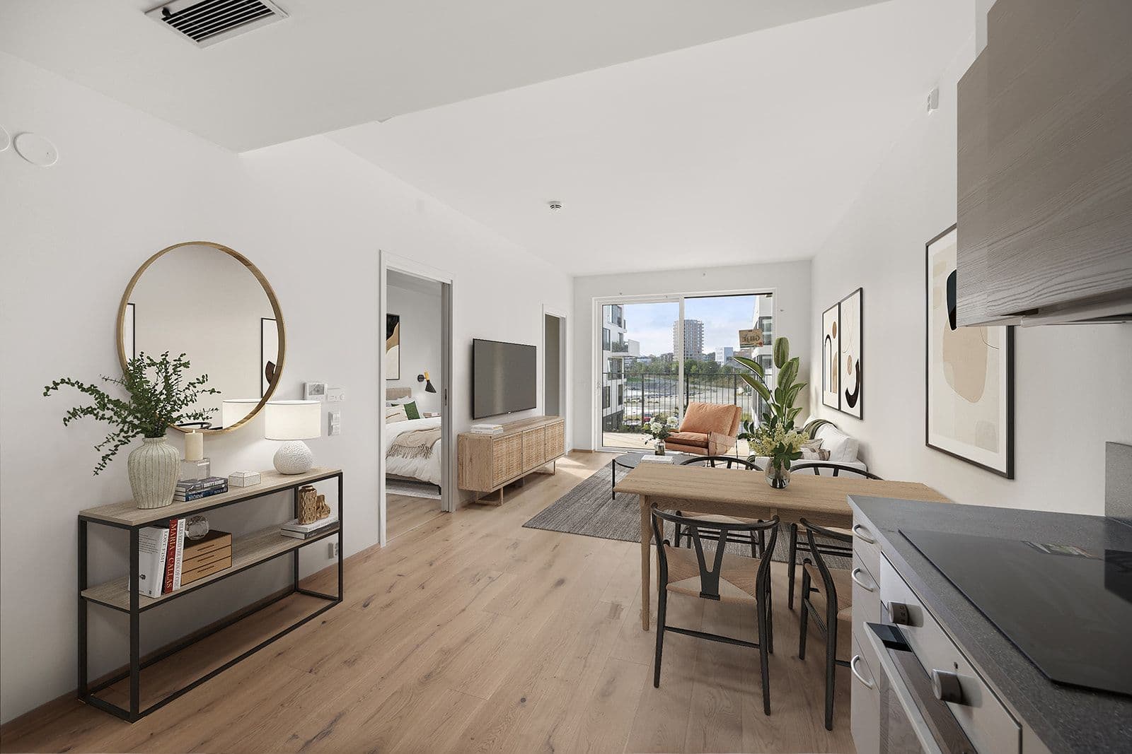 Picture of kitchen and living room